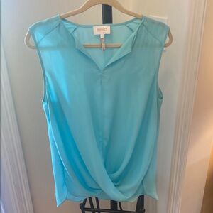 Laundry By Shelli Segal Aqua Sleeveless Blouse